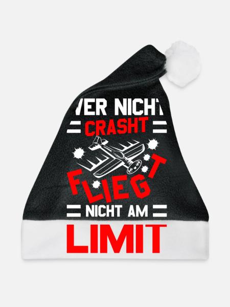 Modellflug Modellbauer Modellflieger Modelflug - Weihnachtsmütze - Schwarz/Weiß - Vorne