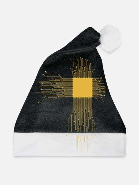 CPU Herz Prozessor - Weihnachtsmütze - Schwarz/Weiß