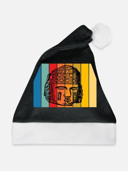 Calendario Azteca Mexican Heritage Mayan Aztec - Weihnachtsmütze - Schwarz/Weiß - Vorne