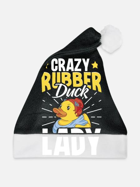 Rubber Duck Ducks Bird Hunt Duck lover Gift Idea - Weihnachtsmütze - Schwarz/Weiß - Vorne