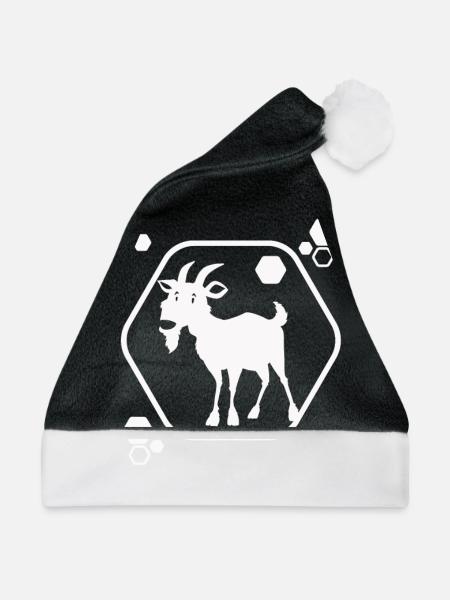 Ziege - Bock Geiß Bauernhof Zoo Urlaub - Weihnachtsmütze - Schwarz/Weiß - Vorne