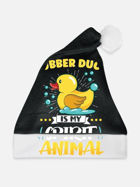 Rubber Duck Ducks Bird Hunt Duck lover Gift Idea - Weihnachtsmütze - Schwarz/Weiß - Vorne