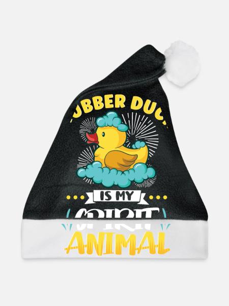 Rubber Duck Ducks Bird Hunt Duck lover Gift Idea - Weihnachtsmütze - Schwarz/Weiß - Vorne