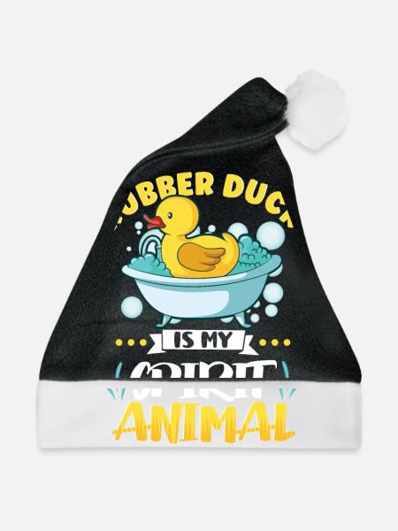 Rubber Duck Ducks Bird Hunt Duck lover Gift Idea - Weihnachtsmütze - Schwarz/Weiß - Vorne