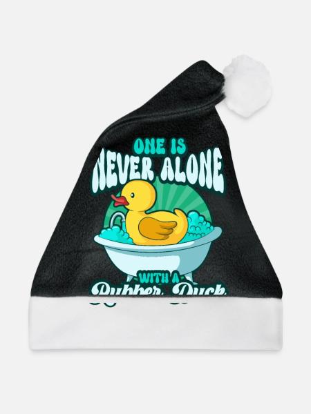 Rubber Duck Ducks Bird Hunt Duck lover Gift Idea - Weihnachtsmütze - Schwarz/Weiß - Vorne