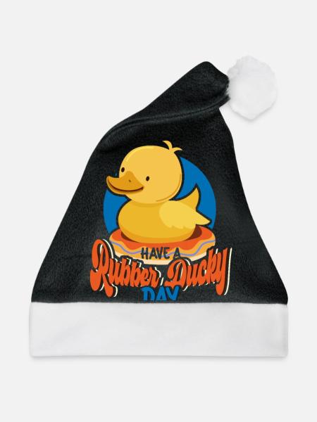 Gummiente Gummienten Entenliebhaber Badezimmer - Weihnachtsmütze - Schwarz/Weiß