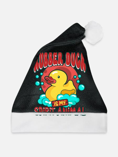 Rubber Duck Ducks Bird Hunt Duck lover Gift Idea - Weihnachtsmütze - Schwarz/Weiß - Vorne
