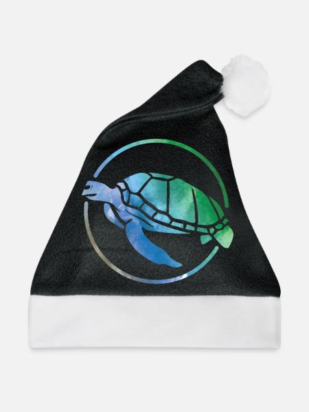 Turtle Cute Girl Love Turtles - Weihnachtsmütze - Schwarz/Weiß - Vorne