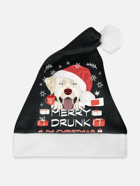 Labrador Weihnachtsmarkt - Weihnachtsmütze - Schwarz/Weiß