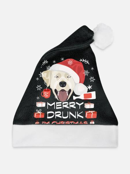 Labrador Weihnachtsmarkt - Weihnachtsmütze - Schwarz/Weiß