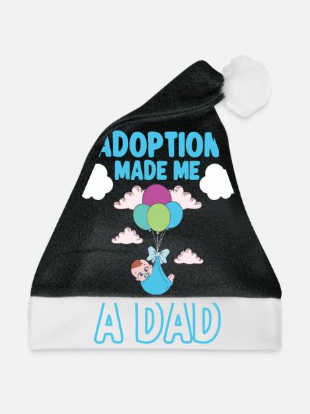 Lustige Adoptions-adoptions-tagesgeschenke - Weihnachtsmütze - Schwarz/Weiß - Vorne