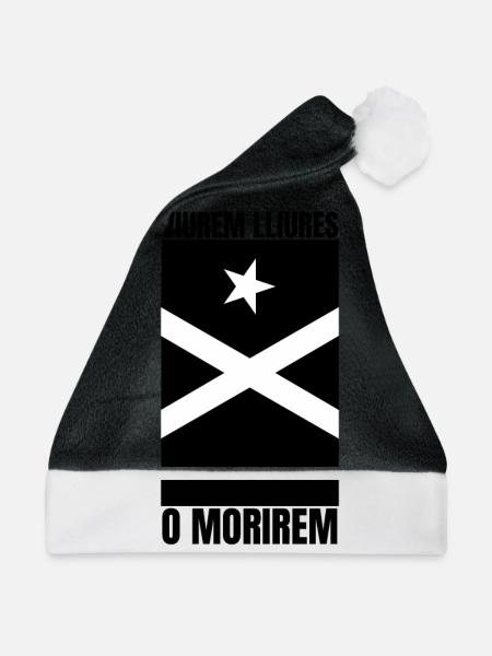 Bandera Independentista Catalana Estelada Negra - Weihnachtsmütze - Schwarz/Weiß - Vorne
