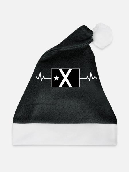 Bandera Independentista Catalana Estelada Negra - Weihnachtsmütze - Schwarz/Weiß - Vorne