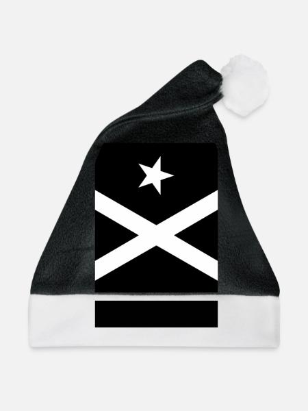Bandera Independentista Catalana Estelada Negra - Weihnachtsmütze - Schwarz/Weiß - Vorne