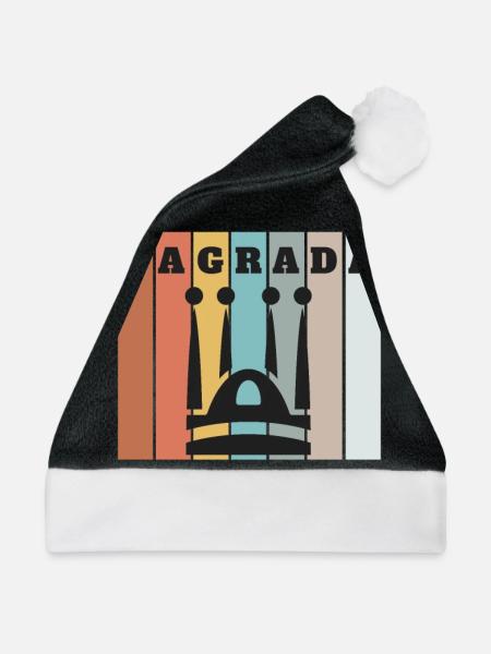 Bandera Independentista Catalana Estelada Negra - Weihnachtsmütze - Schwarz/Weiß - Vorne