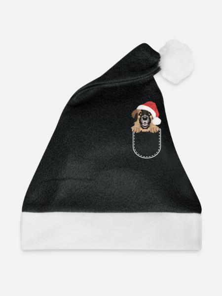 Leonberger Frohe Weihnachten - Weihnachtsmütze - Schwarz/Weiß