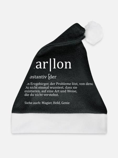 Erzgebirge Marlon - Weihnachtsmütze - Schwarz/Weiß - Vorne