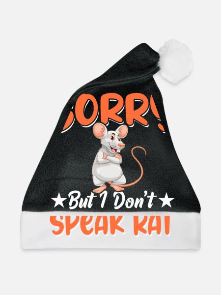 Rat Lover Rat Pet Rodent Mouse Rat Lady - Weihnachtsmütze - Schwarz/Weiß - Vorne