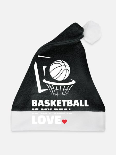 Ich Liebe Basketball - Weihnachtsmütze - Schwarz/Weiß