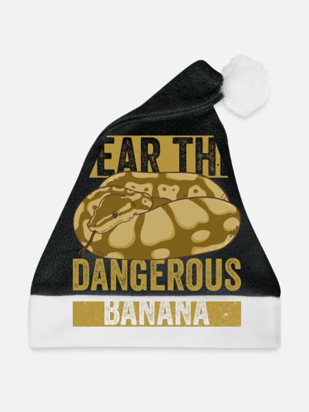 Banane Königspython - Weihnachtsmütze - Schwarz/Weiß