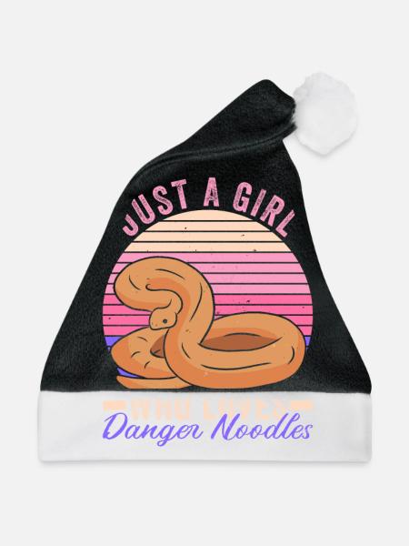 Königspython Danger Noodle - Weihnachtsmütze - Schwarz/Weiß