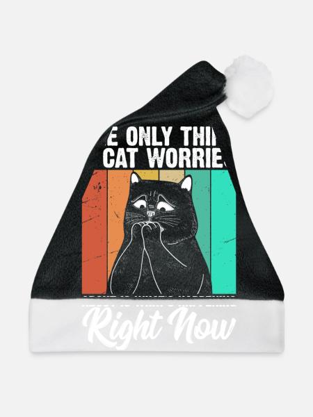 Das Einzige, Worüber Sich Eine Katze Sorgen Macht - Weihnachtsmütze - Schwarz/Weiß