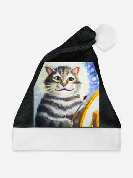 Cat Art History - Weihnachtsmütze - Schwarz/Weiß