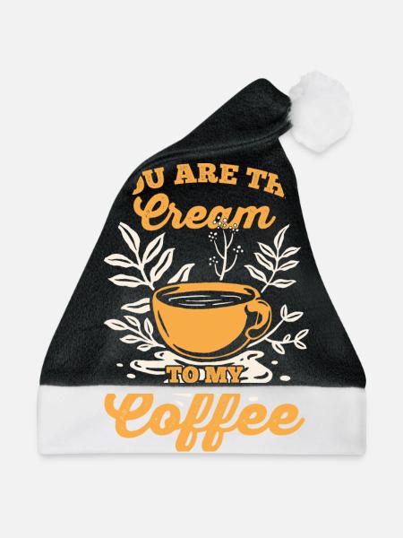 Du Bist Die Sahne Zu Meinem Kaffee - Weihnachtsmütze - Schwarz/Weiß - Vorne