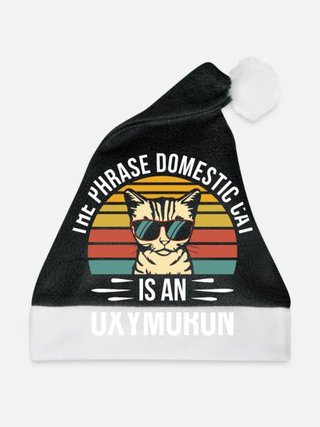 Die Phrase Domestic Cat Ist Ein Oxymoron - Weihnachtsmütze - Schwarz/Weiß - Vorne