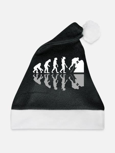 Climbing Human Evolution Rock Climbers Humor Climb - Weihnachtsmütze - Schwarz/Weiß - Vorne