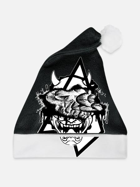Oni Mask Japanisch - Weihnachtsmütze - Schwarz/Weiß