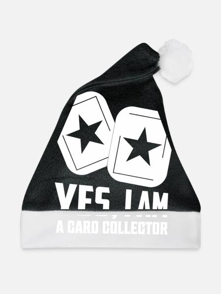 Yes, I Am A Card Collector Trading Cards TCG - Weihnachtsmütze - Schwarz/Weiß - Vorne
