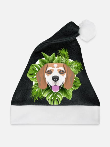 Tropical Beagle - Weihnachtsmütze - Schwarz/Weiß