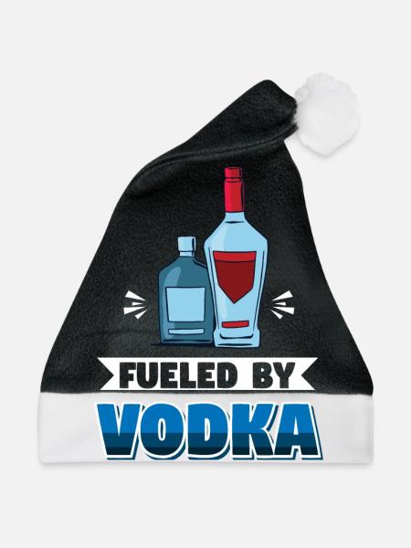 Angetrieben von Wodka - Weihnachtsmütze - Schwarz/Weiß - Vorne