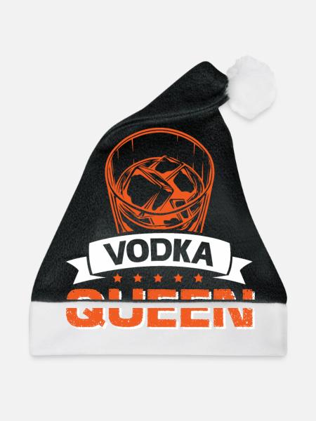 Wodka Königin - Weihnachtsmütze - Schwarz/Weiß - Vorne