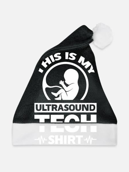 Das ist mein Ultraschall-Tech-Shirt - Weihnachtsmütze - Schwarz/Weiß