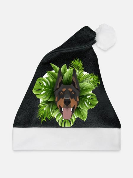 Tropical Dobermann - Weihnachtsmütze - Schwarz/Weiß