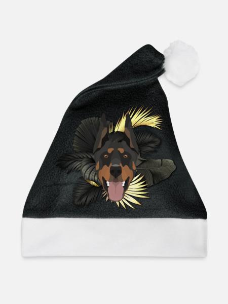 Goldener Hund Dobermann - Weihnachtsmütze - Schwarz/Weiß