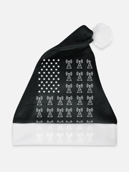 Funktürme USA Funker Amerika - Weihnachtsmütze - Schwarz/Weiß - Vorne