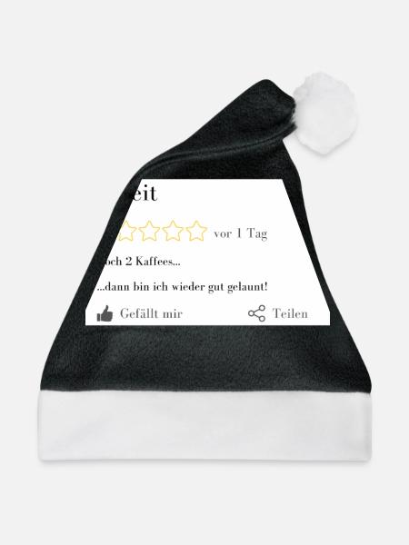 Noch 2 Kaffees - Weihnachtsmütze - Schwarz/Weiß