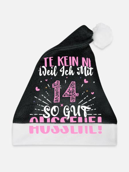 Bitte kein Neid weil ich mit 14 so gut ausseh - Weihnachtsmütze - Schwarz/Weiß - Vorne