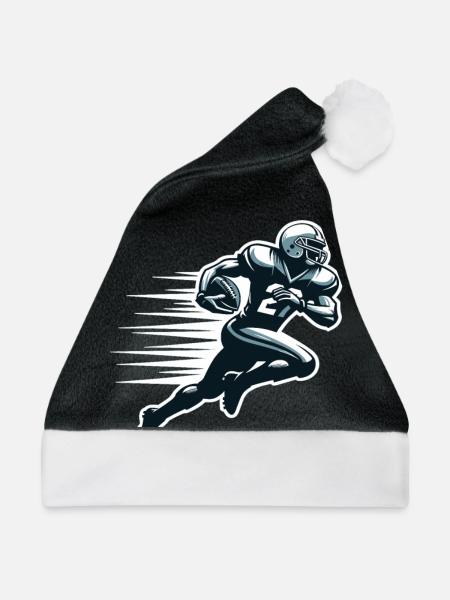 Footballspieler American Football Quarterback - Weihnachtsmütze - Schwarz/Weiß - Vorne