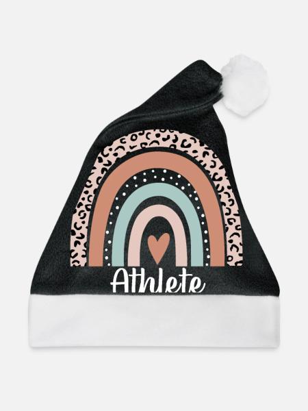 Athlet Regenbogen Leopard Lustige Athleten-Wertschätzung - Weihnachtsmütze - Schwarz/Weiß - Vorne