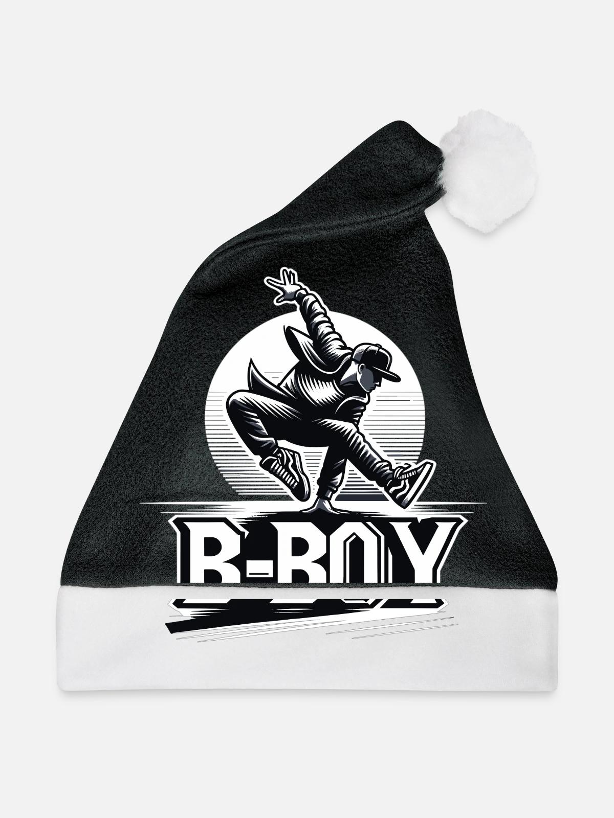 Breakdance Breakdancer Breakdance Kinder - Weihnachtsmütze - Schwarz/Weiß - Vorne