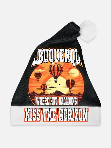 Albuquerque Ballon New Mexico Heißluftballon - Weihnachtsmütze - Schwarz/Weiß