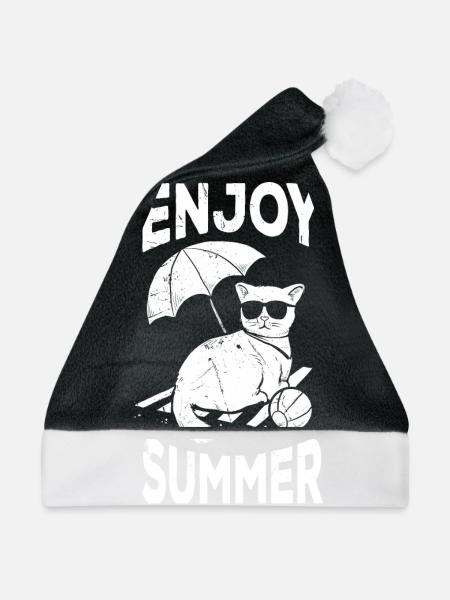 Genieß Den Sommer - Weihnachtsmütze - Schwarz/Weiß