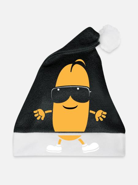 Erdnüsse Humor Kleine Erdnuss - Weihnachtsmütze - Schwarz/Weiß - Vorne