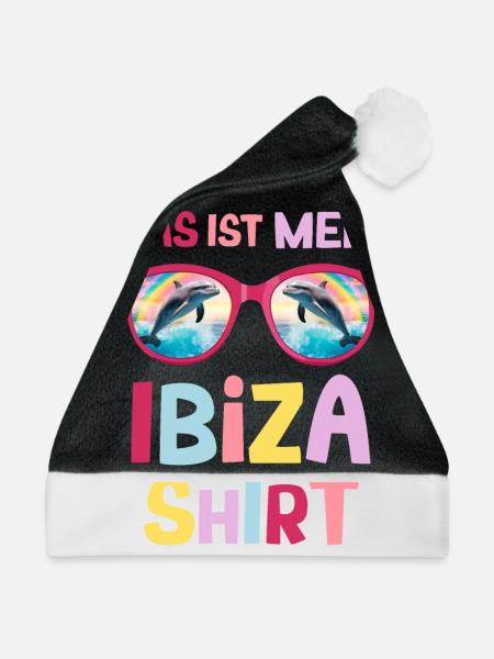 Delfin Sonnenbrille Urlaub Saufen Ibiza Party - Weihnachtsmütze - Schwarz/Weiß - Vorne