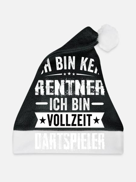 Ich Bin Kein Rentner Ich Bin Vollzeit Dartspieler - Weihnachtsmütze - Schwarz/Weiß - Vorne