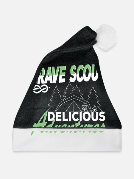 Brave Scout Delicious Adventures Pfadfinder-Vibes - Weihnachtsmütze - Schwarz/Weiß - Vorne